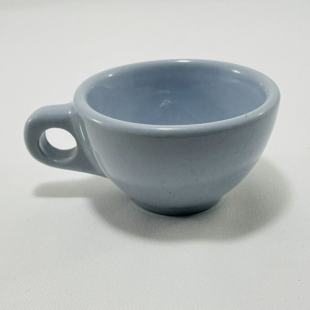 Buffalo USA China Lune Teacup Cup Espresso K12 Blue Small Short Wide Restaurant